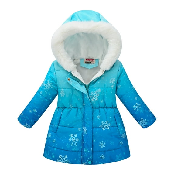 Spazoro Kids Girls Jackets, Hooded Fall Winter Zipper Long Sleeve Warm Coats for Child Girls Boys Blue Size 11 T