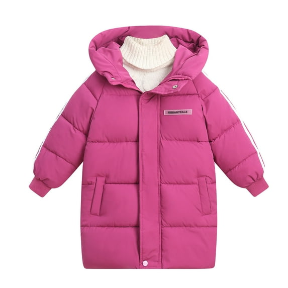 Spazoro Kids Girls Jackets, Long Sleeve Zipper Hooded Fall Winter Warm Coats for Child Girls Boys Hot Pink Size 6 T