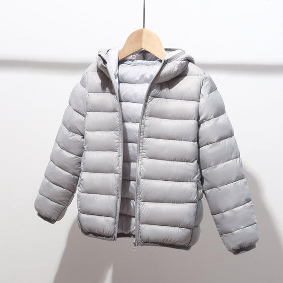 Spazoro Kids Girls Jackets, Zipper Long Sleeve Fall Winter Hooded Warm Coats for Child Girls Boys Gray Size 10 T
