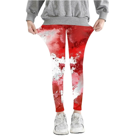 Spazoro Kids Girls Leggings, Fall and Winter Polyester Skinny Floral Print Straight Leg Pants for Child Girls Multicolor Size 7 T