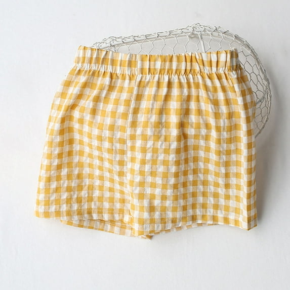 Spazoro Kids Girls Loose Fit Shorts, Solid Color Elastic Waist Summer Leisure Wear Casual Pants for Child Girls Yellow Size 3 T