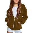thumbnail image 1 of Spazoro Kids Girls Outwear Jackets, Cute Warm Casual Winter Hooded Coats for Girls Brown Size 4 T, 1 of 8