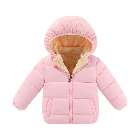 Spazoro Kids Girls Outwear Jackets, Cute Warm Casual Winter Hooded Coats for Girls Pink Size 2 T