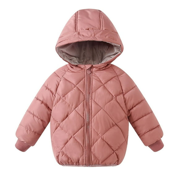 Spazoro Kids Girls Outwear Jackets, Cute Warm Hooded Cotton Winter Coats for Girls Pink Size 7 T
