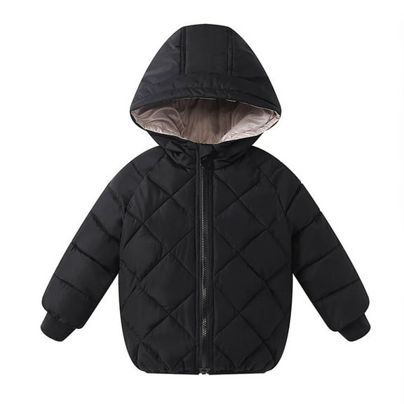 Spazoro Kids Girls Outwear Jackets, Cute Winter Warm Hooded Cotton Coats for Girls Black Size 3 T