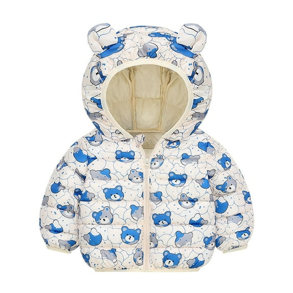 Spazoro Kids Girls Outwear Jackets, Cute Winter Warm Hooded Zipper Coats for Girls White Size 4 T