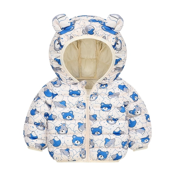 Spazoro Kids Girls Outwear Jackets, Cute Winter Warm Hooded Zipper Coats for Girls White Size 4 T