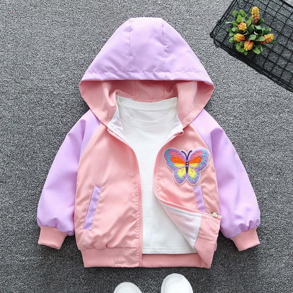 Spazoro Kids Girls Outwear Jackets, Hooded Casual Winter Warm Cute Coats for Girls Pink Size 100 18 Months