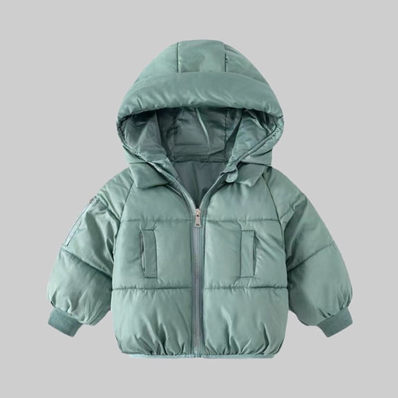 Spazoro Kids Girls Outwear Jackets, Hooded Cute Winter Warm Casual Coats for Girls Green Size 3 T