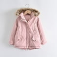 thumbnail image 1 of Spazoro Kids Girls Outwear Jackets, Hooded Winter Cute Warm Casual Coats for Girls Pink Size 11 T, 1 of 9