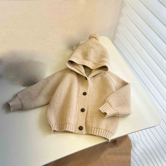 Spazoro Kids Girls Outwear Jackets, Hooded Winter Warm Casual Cute Coats for Girls Beige Size 4 T
