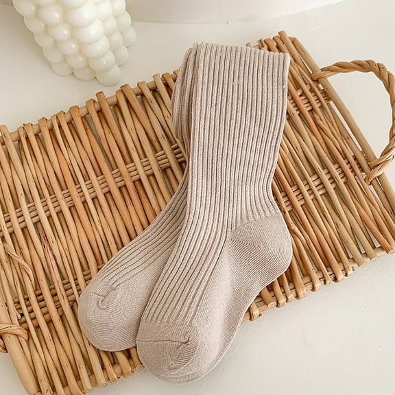 Spazoro Kids Girls Pantyhose, Solid Color Warm Elastic Winter Tights Button Socks and Pants for Child Girls Pink Size XL