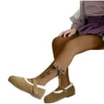 thumbnail image 1 of Spazoro Kids Girls Pantyhose, Winter Tights Warm Solid Color Elastic Button Socks and Pants for Child Girls Brown Size M, 1 of 5