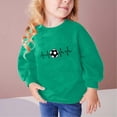 thumbnail image 1 of Spazoro Kids Girls Pullover Shirts Tee, Spring and Summer Solid Color Round Neck Long Sleeve Fashion Casual Tops for Child Girls Green Size 3 T, 1 of 4