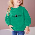 thumbnail image 1 of Spazoro Kids Girls Pullover Shirts Tee, Spring and Summer Solid Color Round Neck Long Sleeve Fashion Casual Tops for Child Girls Green Size 3 T, 1 of 4