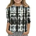 thumbnail image 1 of Spazoro Kids Girls Shirts Tee, 2025 Fashion Print 3/4 Sleeve Crew Neck Casual Loose Tops for Child Girls Multicolor Size 9 T, 1 of 4