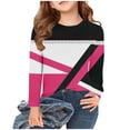 thumbnail image 1 of Spazoro Kids Girls Shirts Tee, 2025 Long Sleeve Fashion Print Crew Neck Casual Loose Tops for Child Girls Hot Pink Size 9 T, 1 of 4