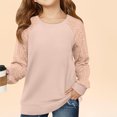 thumbnail image 1 of Spazoro Kids Girls Shirts Tee, 2025 Long Sleeve Solid Color Crew Neck Casual Loose Tops for Child Girls Pink Size 2 T, 1 of 9