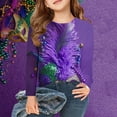 thumbnail image 1 of Spazoro Kids Girls Shirts Tee, Crew Neck Carnival Long Sleeve 2025 Casual Loose Tops for Child Girls Purple Size 4 T, 1 of 4