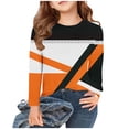 thumbnail image 1 of Spazoro Kids Girls Shirts Tee, Fashion Print Long Sleeve 2025 Crew Neck Casual Loose Tops for Child Girls Orange Size 4 T, 1 of 4