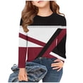 thumbnail image 1 of Spazoro Kids Girls Shirts Tee, Fashion Print Long Sleeve Crew Neck 2025 Casual Loose Tops for Child Girls Wine Size 9 T, 1 of 4