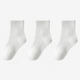 thumbnail image 1 of Spazoro Kids Girls Socks, Solid Color Cotton Warm 3 Pairs Students Socks for Girls White Size 12 T, 1 of 3