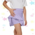 thumbnail image 1 of Spazoro Kids Girls Sport Culottes Shorts, Elastic Waist Activewear Solid Color Summer Comfortable Fit Pants for Child Girls Boys Purple Size 5 T, 1 of 4