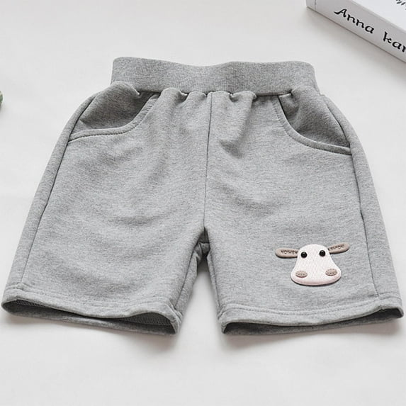 Spazoro Kids Girls Sport Shorts, Activewear Summer Printed Elastic Waist Comfortable Fit Pants for Child Girls Boys Gray Size 11 T