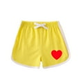 thumbnail image 1 of Spazoro Kids Girls Sport Shorts, Elastic Waist Printed Activewear Summer Comfortable Fit Pants for Child Girls Boys Yellow Size 2 T, 1 of 2