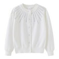 thumbnail image 1 of Spazoro Kids Girls Sweaters, Fall Winter Rhinestone Button Down Long Sleeve Cotton Cardigan for Child Girls White Size 3 T, 1 of 3
