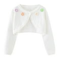 thumbnail image 1 of Spazoro Kids Girls Sweaters, Long Sleeve Fall Winter Cotton Solid Color Button Down Cardigan for Child Girls White Size 2 T, 1 of 7