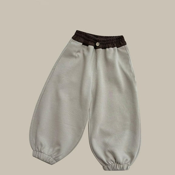 Spazoro Kids Girls Sweatpants, Fall Winter Warm Casual Solid Color Cotton Pants for Toddler Girls Gray Size 6 Months