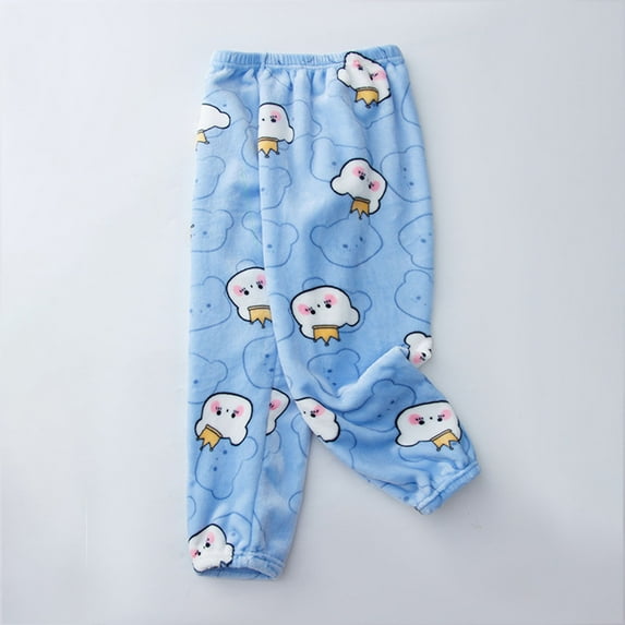 Spazoro Kids Girls Sweatpants, Printed Casual Warm Fall Winter Loose Pants for Toddler Girls Blue Size 11 T