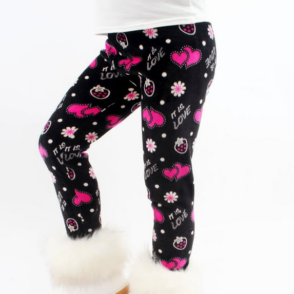 Spazoro Kids Girls Sweatpants, Skinny Casual Printed Fall Winter Warm Leggings for Toddler Girls Multicolor Size 2-3T