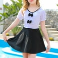 thumbnail image 1 of Spazoro Kids Girls Swimsuits, Fashionable Skirt Style with Bow Tie Breathable Quick Drying Beach Swimming Pool Swimsuit for Chid Girls Black Size 7 T, 1 of 7