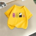 thumbnail image 1 of Spazoro Little & Big Girls Boys T-Shirts Tees, Crew Neck Graphic Short Sleeve Casual Breathable Summer Tops for Kids Unisex Yellow Size 12 T, 1 of 3