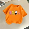 thumbnail image 1 of Spazoro Little & Big Girls Boys T-Shirts Tees, Graphic Crew Neck Short Sleeve Casual Breathable Summer Tops for Kids Unisex Orange Size 12 T, 1 of 3