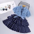 thumbnail image 1 of Spazoro Little & Big Girls Cute Outfit Sets, Summer 2-Pieces Solid Color Cotton Short Sleeve Shirt and Skirts Sets Black Size 5-6T, 1 of 9