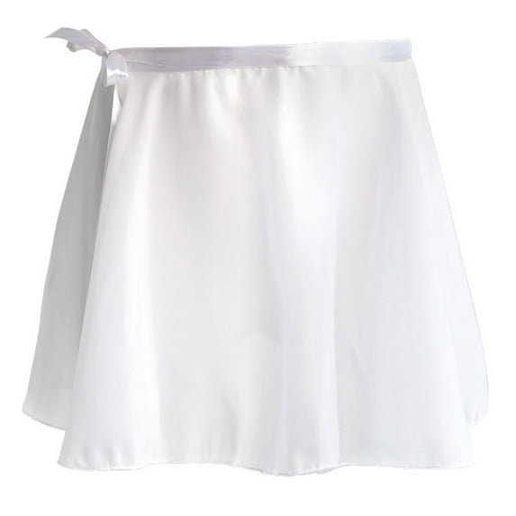 Spazoro Little & Big Girls Elastic Waist Skirts, Bow Knot Breathable Solid Leisure A-Line Skirts for Child Girls White Size 5-6T