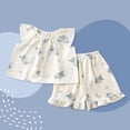 thumbnail image 1 of Spazoro Little & Big Girls Leisure Outfit Sets, Summer Cotton Graphic Print 2-Pieces Short Sleeve Shirt and Shorts Sets White Size 5 T, 1 of 3