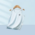 thumbnail image 1 of Spazoro Little and Big Girls Tank Tops Undershirts, Breathable 100%Cotton Sleeveless Summer Solid Cute Print Camisole for Kids Girls Boys Light Blue Size 11 T, 1 of 3