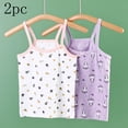 thumbnail image 1 of Spazoro Little and Big Girls Tank Tops Undershirts, Sleeveless Breathable 100%Cotton Floral Print Summer 2PC Camisole for Kids Girls Boys Purple Size 6 T, 1 of 8