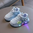 thumbnail image 1 of Spazoro Little Girls Athletic Sneakers, Breathable Lightweight Luminous Soft Sole Casual Runnning Shoes for Toddler/Little Kids/Big Kids Blue Size 7 T, 1 of 9