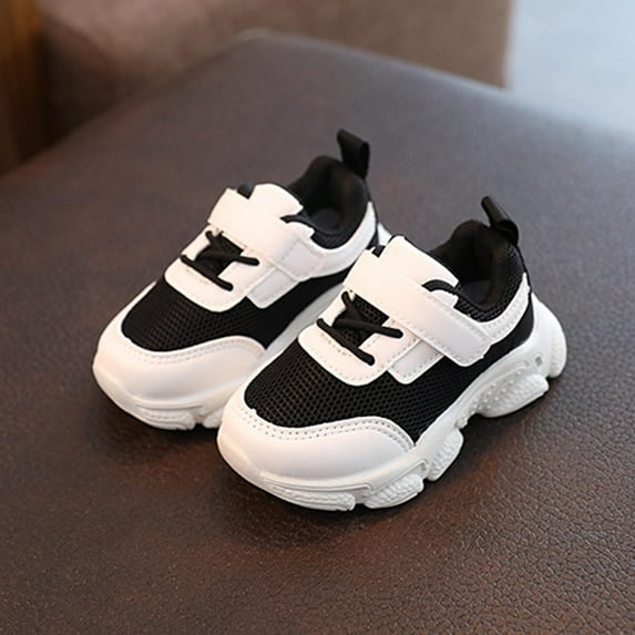 Spazoro Little Girls Athletic Sneakers, Breathable Soft Sole Non-slip Fabric Lightweight Casual Runnning Shoes for Toddler/Little Kids/Big Kids Black Size 9 T