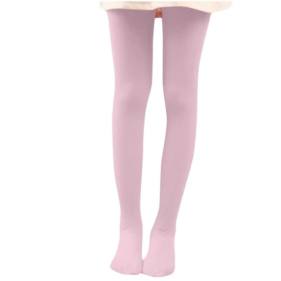 Spazoro Little Girls Pantyhose, Solid Color Tights Dance Botton Cotton Warm Tights Dance Botton Socks for Kids Girls Pink Size S