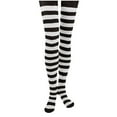 thumbnail image 1 of Spazoro Little Girls Pantyhose, Warm Tights Dance Botton Cotton Stripe Tights Dance Botton Socks for Kids Girls Black Size Free Size, 1 of 2