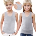 thumbnail image 1 of Spazoro Little Girls Tank Tops Undershirts, Solid Summer Breathable 100%Cotton Sleeveless Camisole for Kids Girls Boys Gray Size 6 T, 1 of 6
