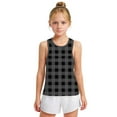 thumbnail image 1 of Spazoro Little and Big Girls Tank Tops Undershirts, Plaid Summer Sleeveless Breathable Camisole for Kids Girls Boys Dark Gray Size 14 T, 1 of 6