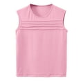 thumbnail image 1 of Spazoro Little and Big Girls Tank Tops Undershirts, Sleeveless Summer Breathable Solid Front Pleated Camisole for Kids Girls Boys Pink Size 9-10T, 1 of 3