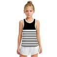 thumbnail image 1 of Spazoro Little and Big Girls Tank Tops Undershirts, Striped Breathable Summer Sleeveless Camisole for Kids Girls Boys Black Size 6 T, 1 of 6